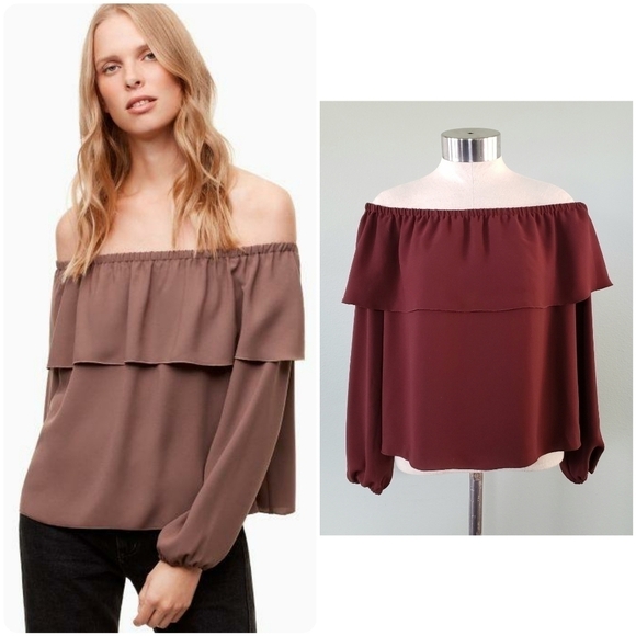 Aritzia Wilfred Morel off the shoulder blouse XS - Picture 1 of 9
